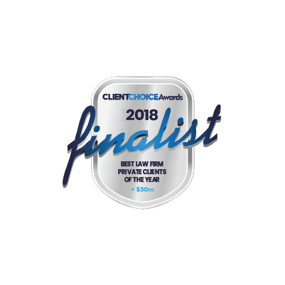 Client Choice Awards 2018 Best Law Firm Private client of the Year