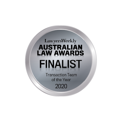 Lawyers Weekly Australian Law Awards Transaction Team of the Year 2020